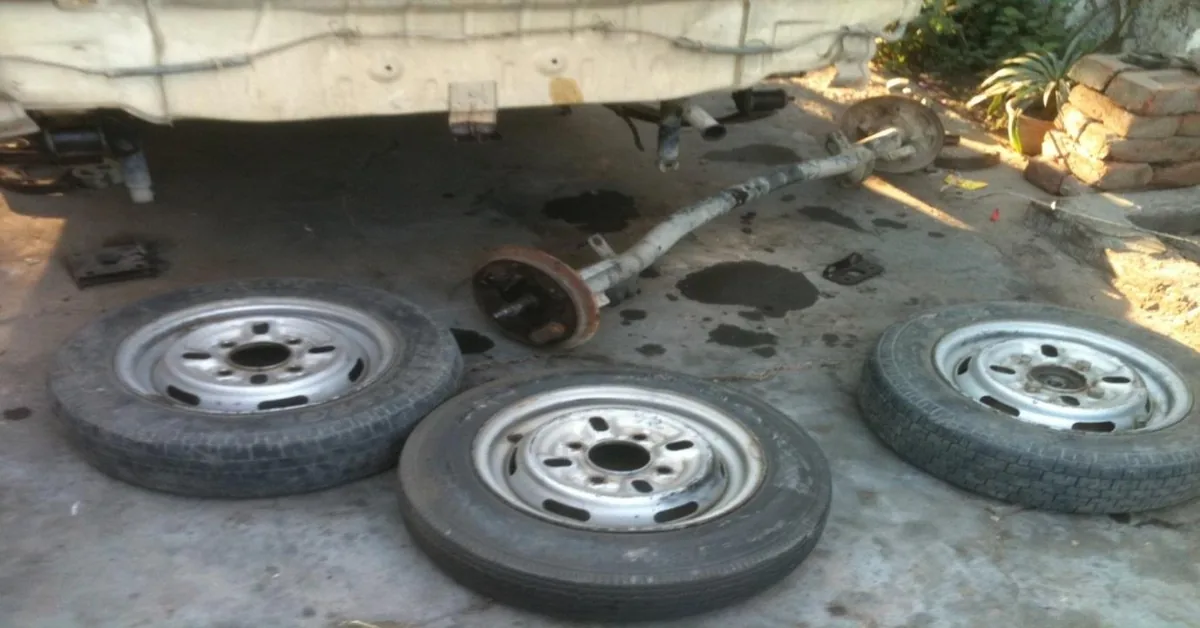 The dead axle, removed.