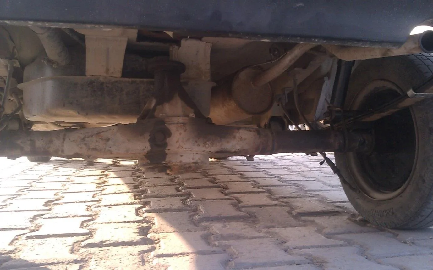 The live axle mounted under the car.